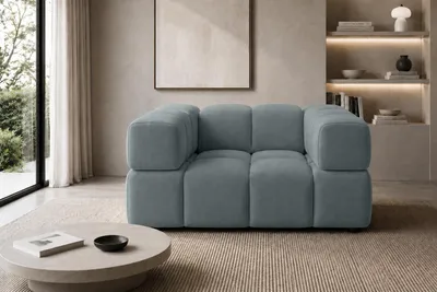 Productafbeelding van Kaiser Möbel fauteuil, bekleding: veloursstof, kleur: blauwgrijs, model: Averro