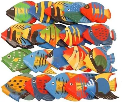 Produktbild von Deko-Fische aus Holz, kleine Streufische, 20 Stück