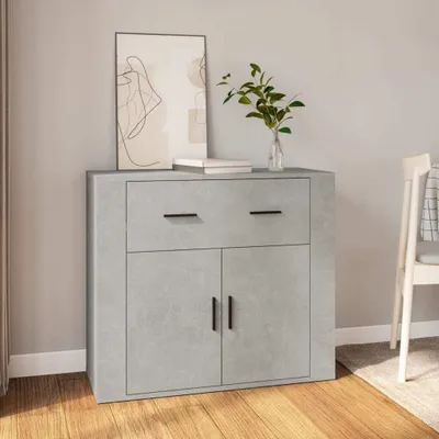 Image de vidaXL Sideboard gris béton 80x33x70 cm bois composite