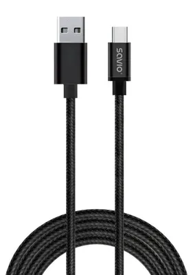 Obrázek produktu pro Savio CL-129, 2 m, USB A, USB C, USB 2.0, Černá