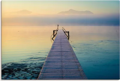 Produktbild von ARTland Leinwandbild Sonnenaufgang am Chiemsee Größe: 60x40 cm