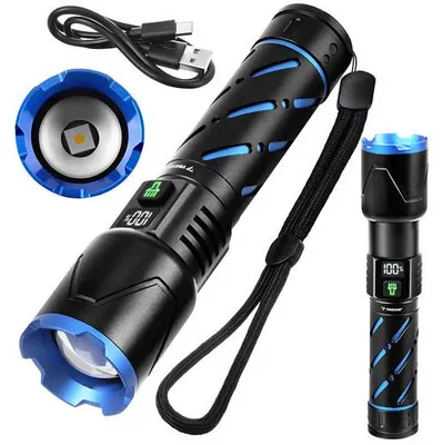 Imagen del producto de Linterna táctica LED de 800 lúmenes, recargable e impermeable