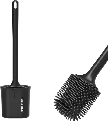 Produktbild von Ibergrif Klobürste, Silikon, Schwarz, mit Wandmontage