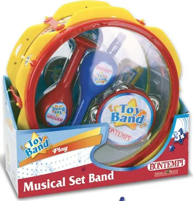 Produktbild von Bontempi Musical Band 2, Musikalisches Spielzeug, Kastagnetten, Trommel, Harmonika, Maracas, Tamburin, 3 Jahr(e), 335 g, Mehrfarbig