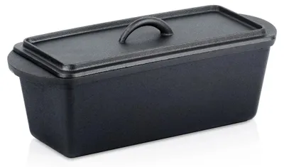 Image de Moule à pain avec couvercle en fonte - Moule à pain et à cake - 35 cm - 3 litres - Noir