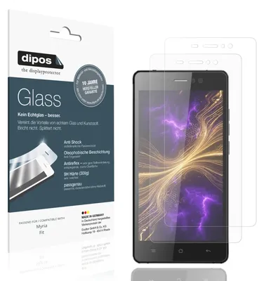 Produktbild von 2x Schutzfolie für Myria Fit matt - Anti-Shock 9H Folie dipos Glass Kunststoffglas