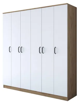 Produktbild von Postua - Großer Kleiderschrank, 180x191h cm Weiß, Garderobe
