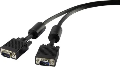 Produktbild von Renkforce VGA Anschlusskabel VGA 15pol. Stecker, VGA 15pol. Stecker 1.80 m Schwarz RF-4212498 mit Ferritkern VGA-Kabel
