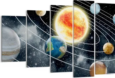 Produktbild von Bild auf Leinwand - Leinwandbild - Kosmos Planet - 150x100cm - Wand Bild - Wanddeko - Wandbilder - Leinwanddruck - Bilder - Kunstdruck - Wanddekoration - Leinwand bilder - Wandkunst - EG150x100-3646