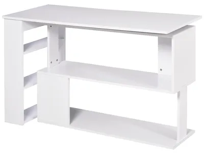 Produktbild von Eckschreibtisch mit 5 Ablagen, 120 x 100 x 74,5 cm, Wei?
