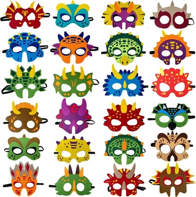 24 Dinosaurier-Filzmasken für Kinder, Tiermasken, Party, Cosplay