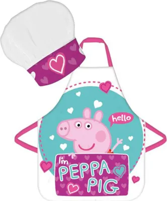 Produktbild von Peppa Pig Kinder Kochschürzen-Set „I’m Peppa Pig“ | Schürze + Kochmütze | 100 % Polyester