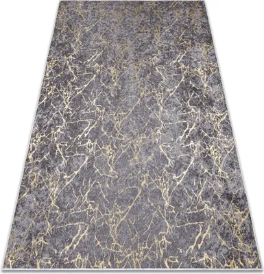 Produktbild von MIRO 11111.2103 Waschteppich Marmor, glamour Anti-Rutsch - dunkelgrau / gold Grau 160x220 cm