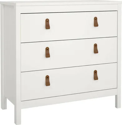 Image de Sagar - Commode, 82x38x80h cm Blanc, 3 Tiroirs