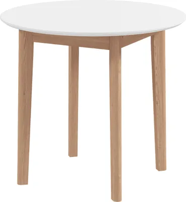 Produktbild von Esstisch Küchentisch Runder Tisch, Skandi-Design, 75 cm x 75 cm x 76 cm, Weiß + Natur