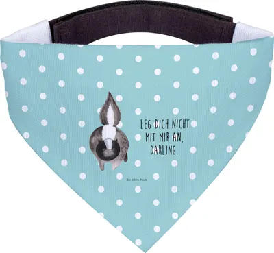 Produktbild von Mr. & Mrs. Panda Hunde Halstuch Stinktier Angriff - Türkis Pastell - Geschenk, Hundeschal, Für, Tuch, wütend, Schal, Drohung, Skunk, Raubtier, Wildtier