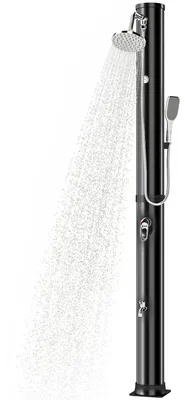 Produktbild von Solar Gartendusche 40 L - Außendusche - Warm- und Kaltwasser - Verstellbare Temperatur bis 60 °C - Handbrause - Fußhahn - Schwarz
