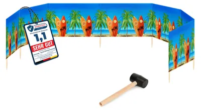 Produktbild von Garronda Strand Windschutz Sichtschutz 10m lang plus Gummihammer GAEX001