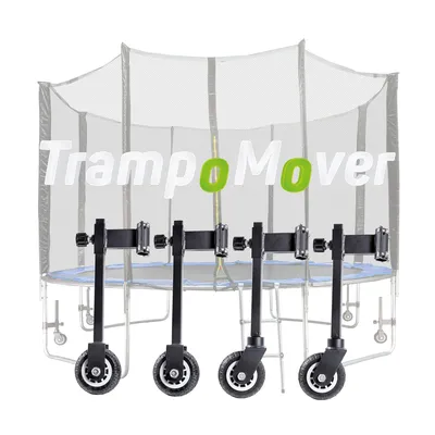 Produktbild von TrampoMover Trampolin-Transporträder, 4-Rad-Transportset mit kugelgelagerten Rädern, 360°-Schwenk- & Feststellrädern, robusten Stahlhalterungen, einfache Verlagerung für Trampoline von 305-460 cm