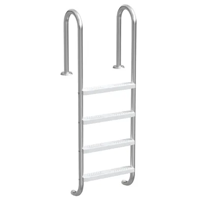 Obrázok produktu pre Nerezový rebrík do bazéna XMTECH so 4 stupňami 157 cm - strieborný | s protišmykovou ochranou | rebrík do bazéna a bazénov | vstup do bazéna, inštalačný rebrík, bezpečnostný rebrík