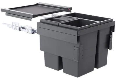 Obrázok produktu pre Hailo, vstavaná nádoba na odpadky s výsuvným čelom, šírka 50 cm, automatické zatváranie