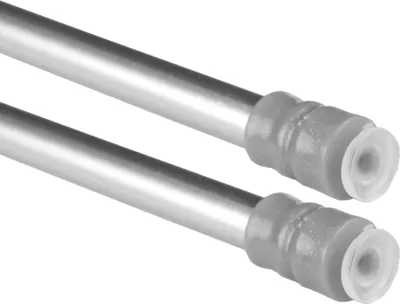Produktbild von Klemmstange 40-60cm Silber (2er-Pack), ausziehbare Gardinenstange ohne Bohren, Metall Spannstange mit Schraubtechnik & Saugnapf, rutschfest, Ø10mm
