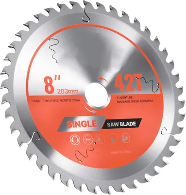 Immagine prodotto di Lama circolare SucceBuy (diametro 203 mm, 42 denti precisi, spessore 2,2 mm) adatta per compensato, OSB e legno duro, compatibile con seghe circolari, lama in lega resistente con estrattori di calore a riduzione del rumore