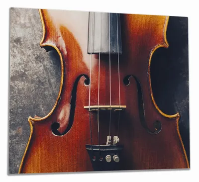 Produktbild von Wallario Herdabdeckplatte aus Glas, Größe 60 x 52 cm 1-teilig, Motiv Nahaufnahme einer alten Violine