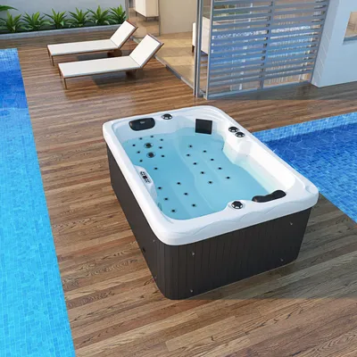 Produktbild von TroniTechnik® Outdoor Whirlpool LEVANZO inkl. Heizung, Hydromassage, Sanitäracryl und Farblicht, 190x135cm 450 Liter