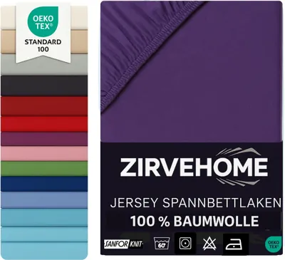 Produktbild von Spannbettlaken 180-200x200+30 cm Aubergine