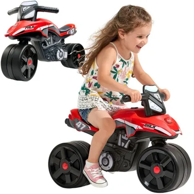 Immagine prodotto di Falk Racing Team Motocicletta cavalcabile Ruote larghe rosse per 2-5 anni