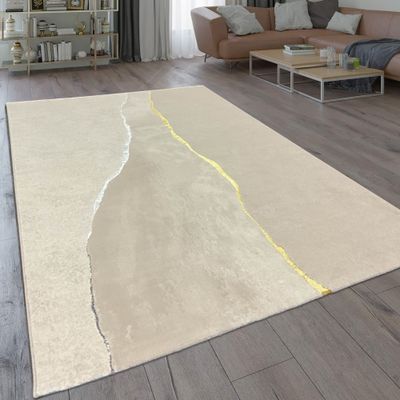 Glamouröser Wohlfühlteppich mit glänzenden Elementen in Silber Gold Größe - 160 x 230 cm