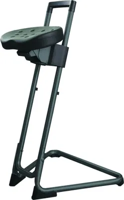 Produktbild von STIER Stehhilfe mit Stahlgestell schwarz Sitzhöhe 600-850 mm PolyurethanSitz