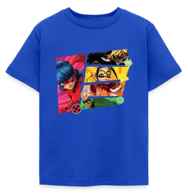 Produktbild von Spreadshirt Miraculous Superhelden Kinder T-Shirt, 110/116 (5-6 Jahre), Royalblau