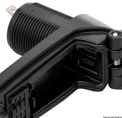 Immagine prodotto di Presa USB doppia tipo A + tipo C - Osculati 14.195.68