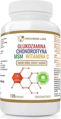 Obrázok produktu pre Progress Labs Beef Glukosamín Chondroitín MSM Vitamín C 120 kapsúl
