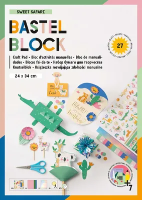 Produktbild von folia Bastelblock "Sweet Safari" 240 x 340 mm 27 Blatt