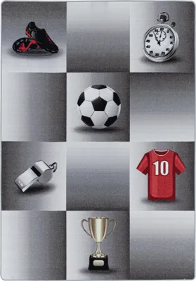 Produktbild von Kinderteppich Fußball-Design Grau 120 x 170 cm Rechteckig