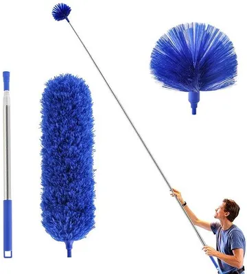 Obrázek produktu pro Teleskopický prachovník - s teleskopickou tyčí - výsuvný až do 250 cm - výsuvná hlavice prachovníku - dosáhnete do každého rohu bez žebříku - odstraňování prachu je snadné - ideální pro rohy, stropy a pavučiny