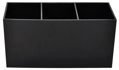 Produktbild von Kosmetik-Organizer, Make-up-Pinselhalter mit 3 Fächern, Acryl-Make-up-Pinsel-Organizer, Make-up-Pinselhalter, Aufbewahrung für Make-up-Pinsel, Eyeliner, Lippenstift, Lipgloss (schwarz)