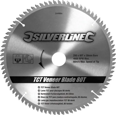 Obrázek produktu pro Silverline - Karbidový pilový kotouč na dýhy, 80 zubů