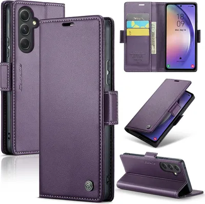 Produktbild von Galaxy A54 Hülle, Leder Brieftasche Kartenfach Schutzhülle mit Standfunktion für Samsung Galaxy A54 Lila