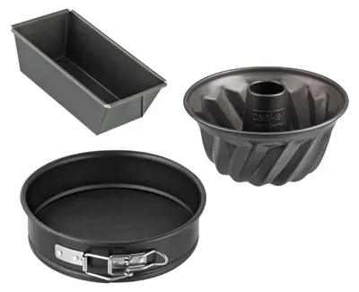 Produktbild von Zenker 9991850 Mini-Förmchen Set mit 3 Kuchenformen, Gugelhopfform, Springform,