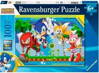 Immagine prodotto di Puzzle, 100 pezzi XXL, Sonic Knuckles Tails e Amy, puzzle di alta qualità, dai 6 anni in su, multicolore blu