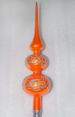 Produktbild von Weihnachtsbaumspitze Groß 35cm in Hochglanz Orange