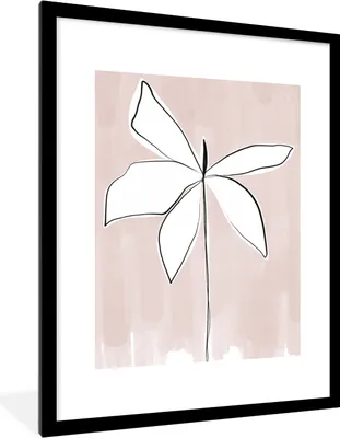 Produktbild von MuchoWow® Gerahmtes Poster Blume - Abstrakt - Pastell 60x80 cm - Poster mit Schwarzem Bilderrahmen Wandposter Rahmen Foto Bilder - Wohnzimmer - Dekorationen - Prämie