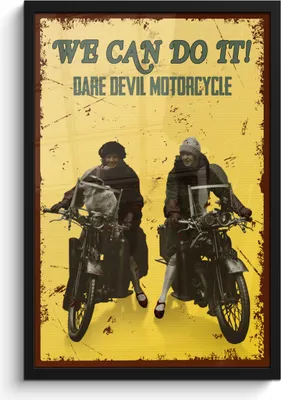 Produktbild von MuchoWow® MuchoWow® Gerahmtes Poster Motorrad - Oldtimer - Frauen - Zitat 40x60 cm - Poster mit zchwarzem Bilderrahmen - Papierdruck - Wandbilder