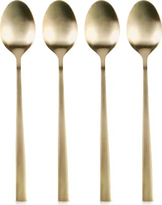 Immagine prodotto di Cucchiaini da cocktail in acciaio dorato, 4 pezzi.