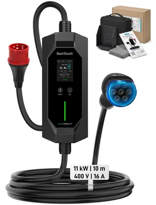 Produktbild von EV-Ladegerät (11 kW, 16 A, 10 m) | Adapter von CEE 16A 5-polig zu Type 2