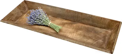 Produktbild von 3.00 Mango Tablett mit hohem Rand - ca. 58 x 20 cm - Holz Deko Schale länglich